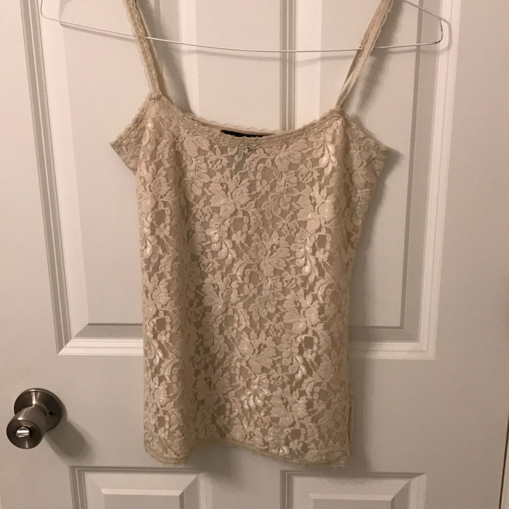 EEUC White House Black Market Cream lace cami